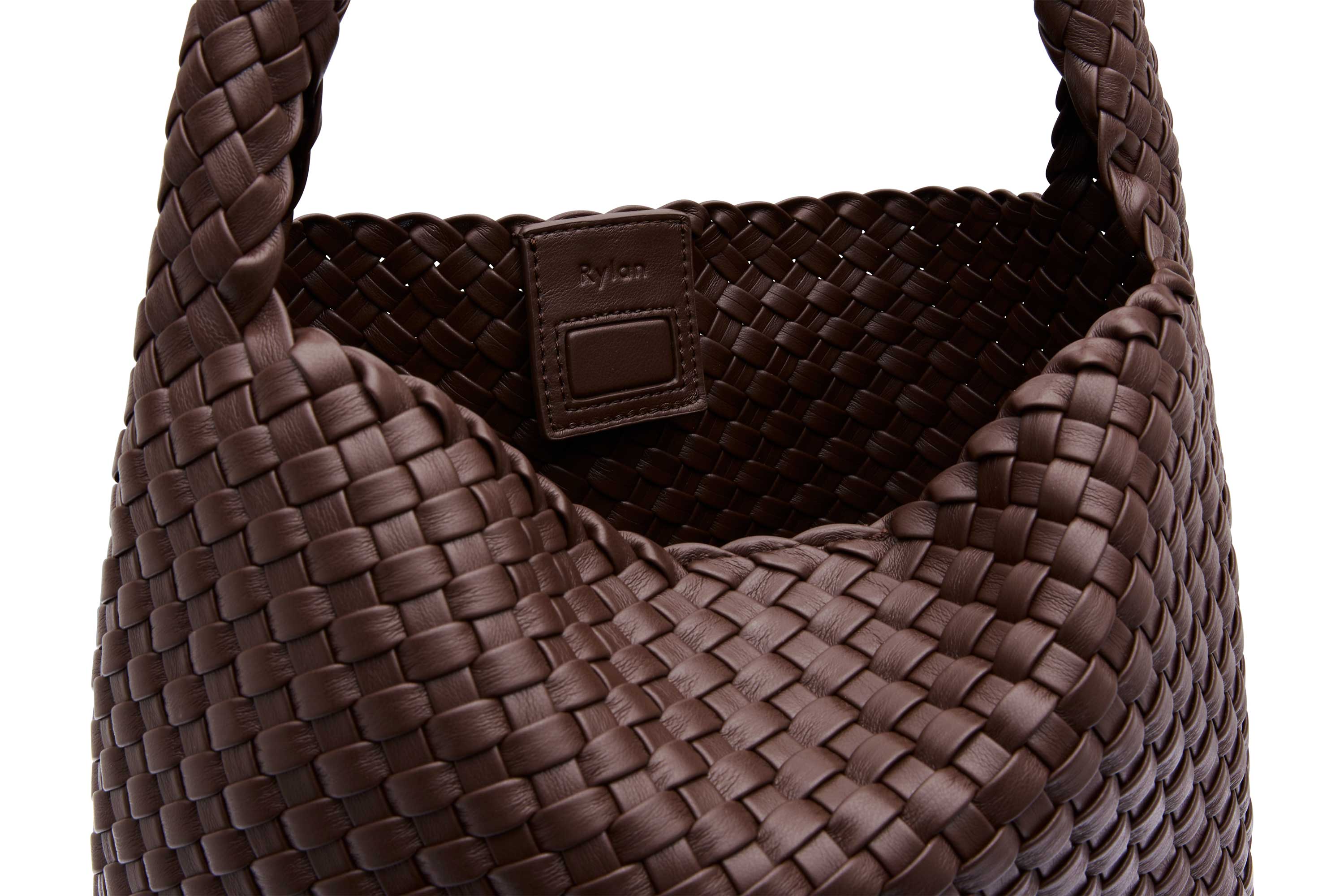 20.58 Brown Recycled Alt-Leather Woven Large Tote