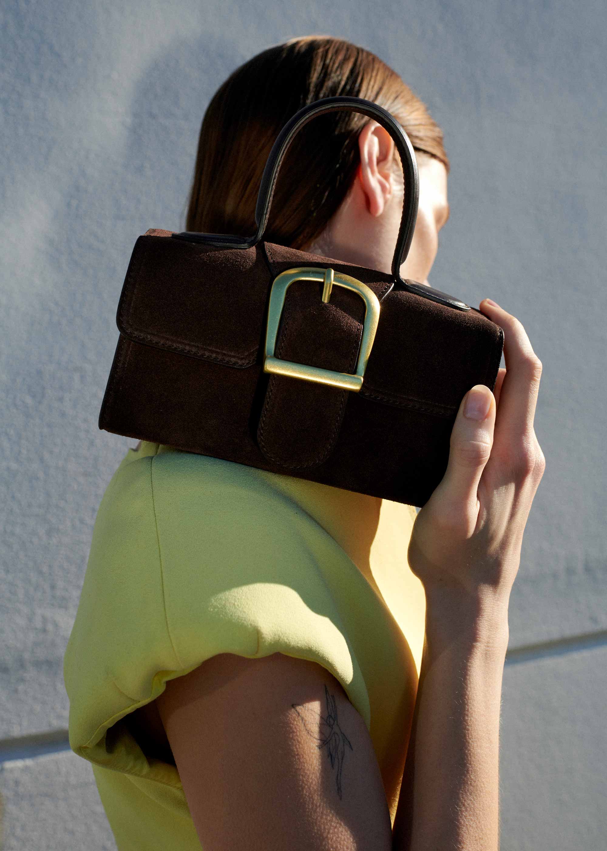 3.55 Brown Suede Mini Satchel