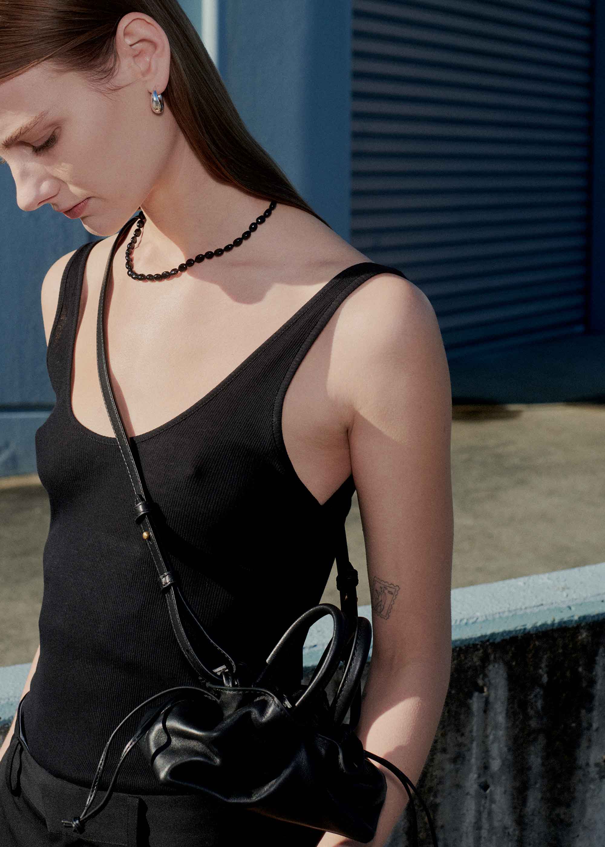 21.1 Black Smooth Mila Mini Tote