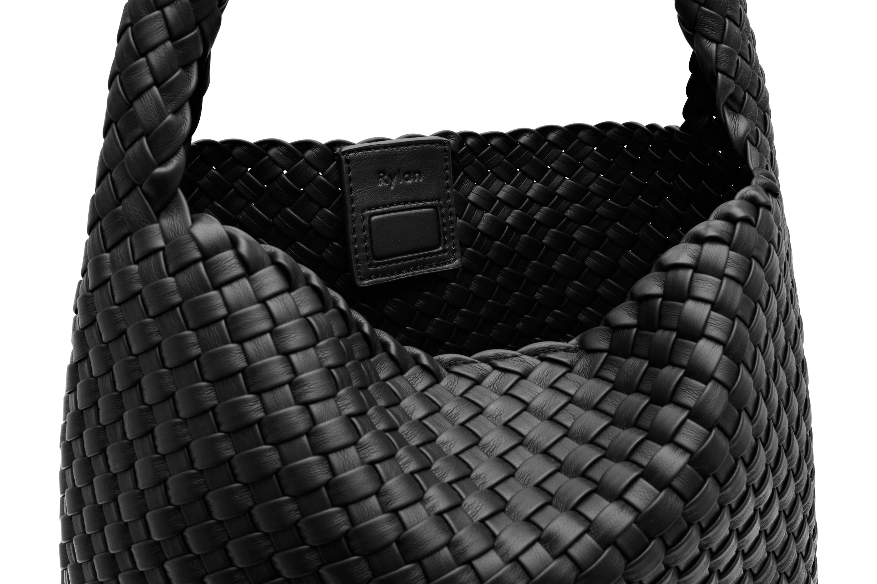 20.57 Black Recycled Alt-Leather Woven Large Tote