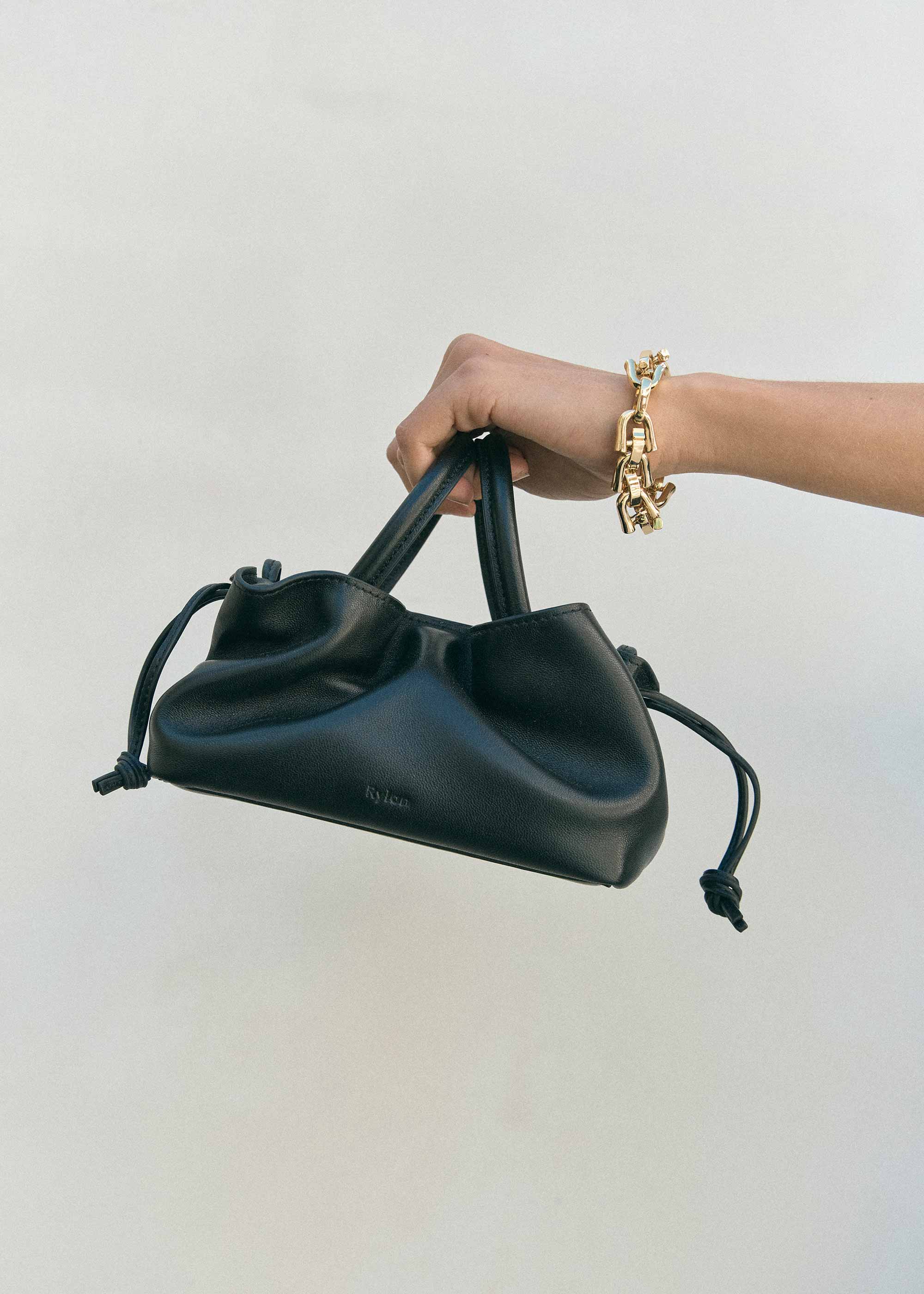 21.1 Black Smooth Mila Mini Tote