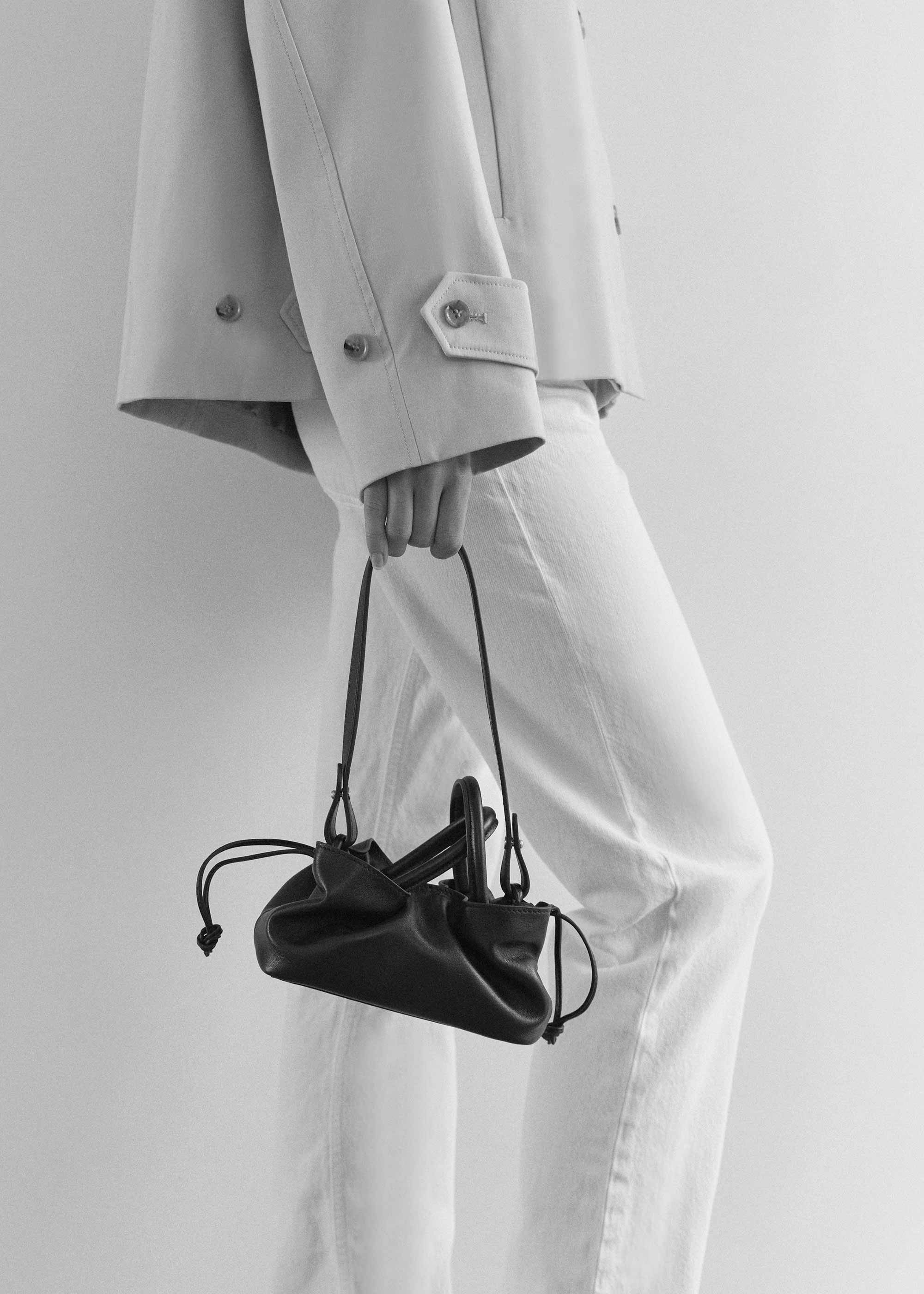 21.1 Black Smooth Mila Mini Tote