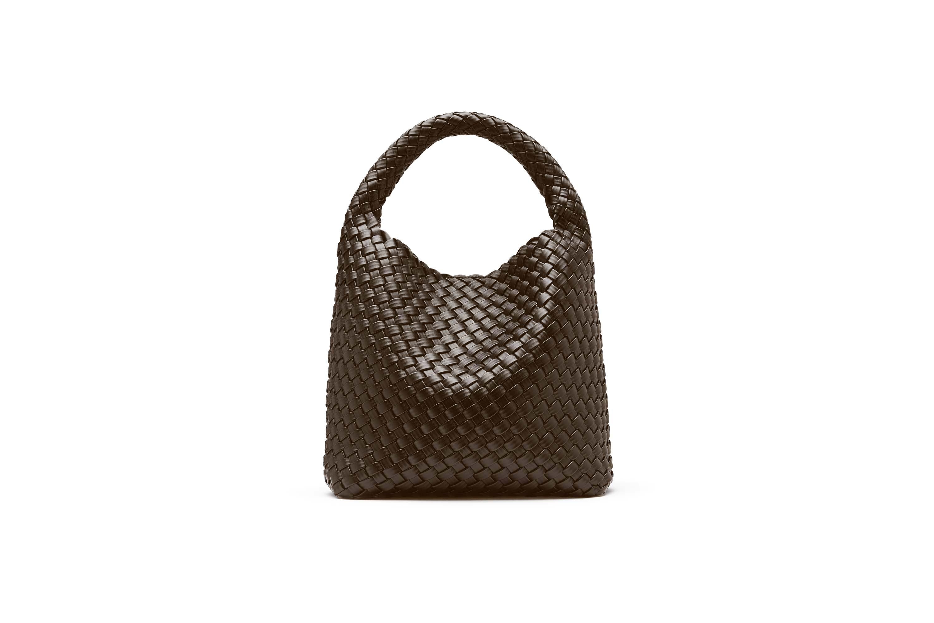19.58 Brown Recycled Alt-Leather Woven Small Tote