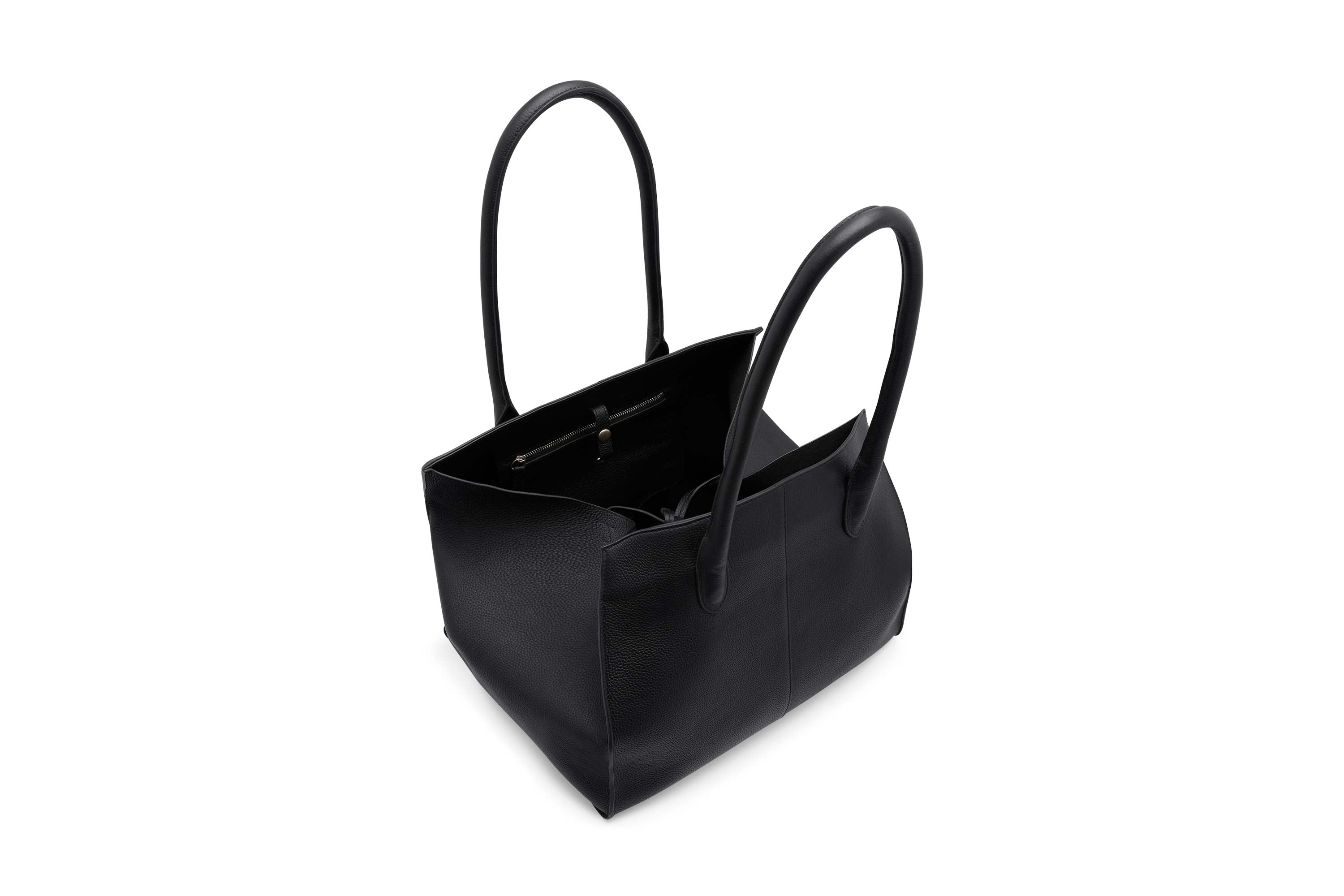 7.44 Black Soft Grained Large Tote
