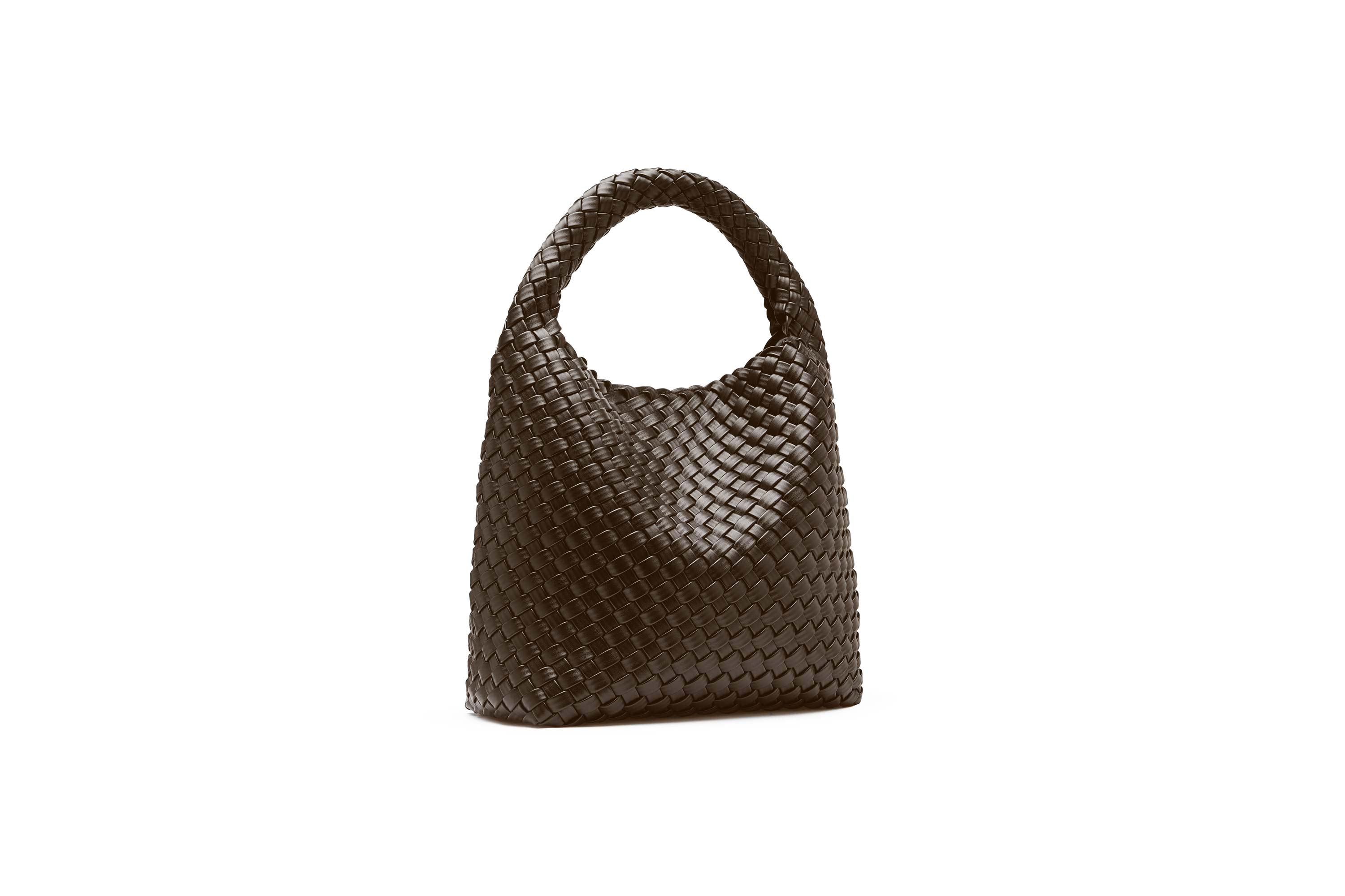 19.58 Brown Recycled Alt-Leather Woven Small Tote